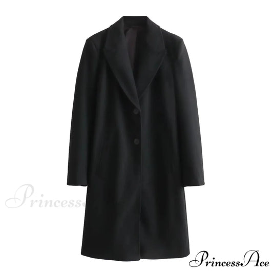 European Soft Slim Style Overcoat Modified Title: European Gentle Fitted Fashion Overcoat Black / XS overcoats-241228
