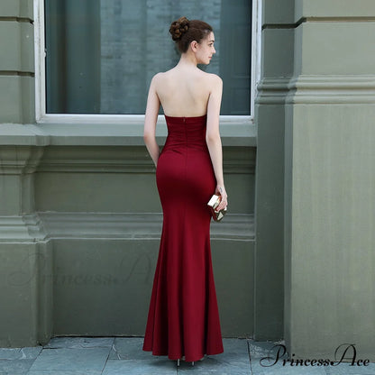 Evelyn strapless Stylish slit wrap dress