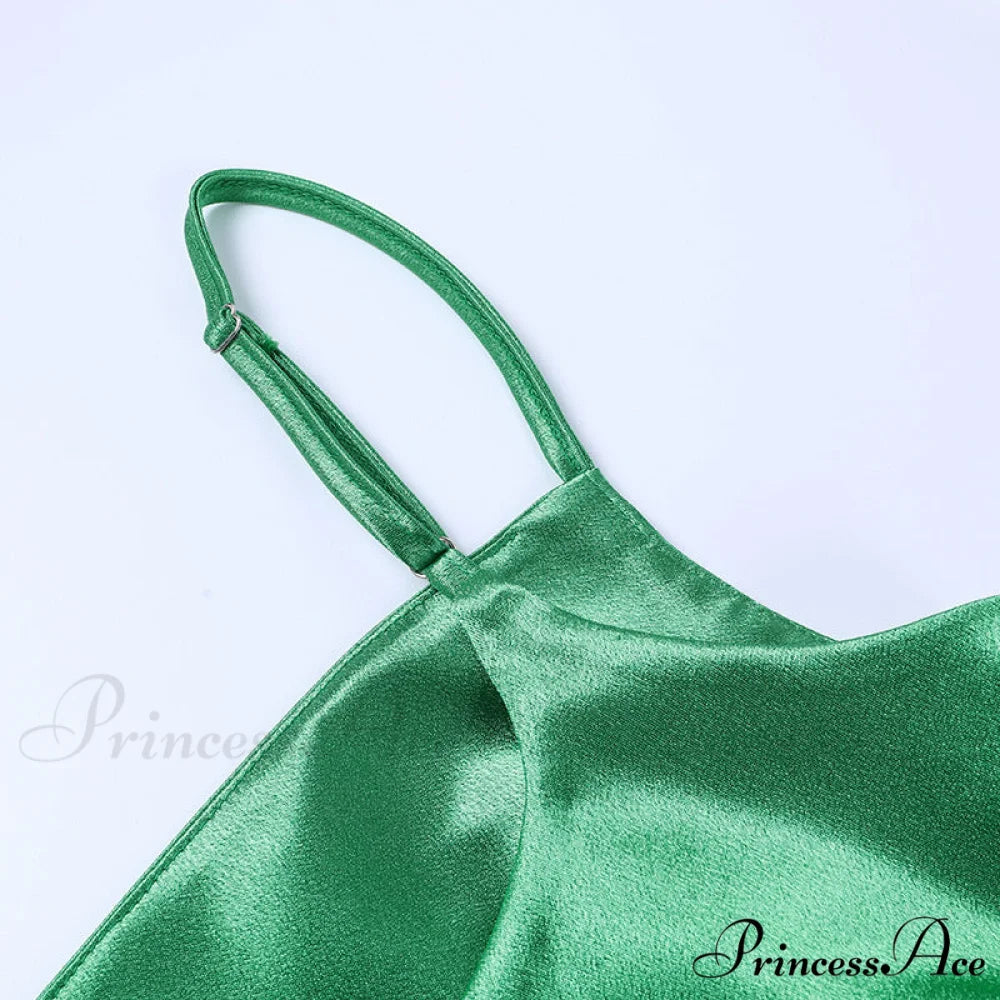 Evening Boxy Ruched Side Party Satin Solid Dresses Clubwear Gown Split Sleeveless Elegant Neckline Vestidos