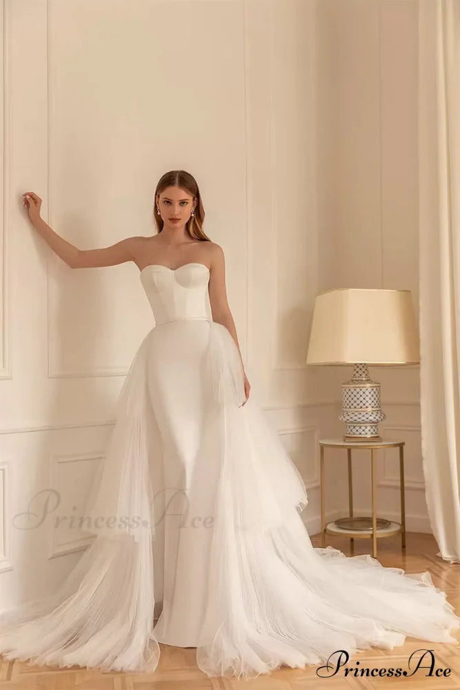 Everlasting Affection Strapless Trendy Satin Wedding Dress