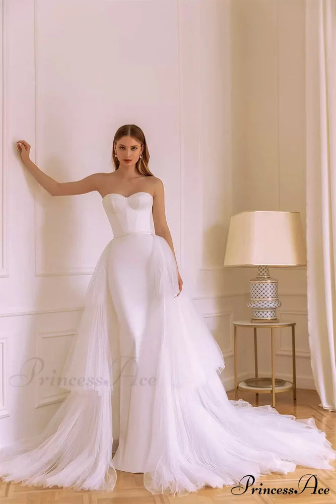 Everlasting Affection Strapless Trendy Satin Wedding Dress