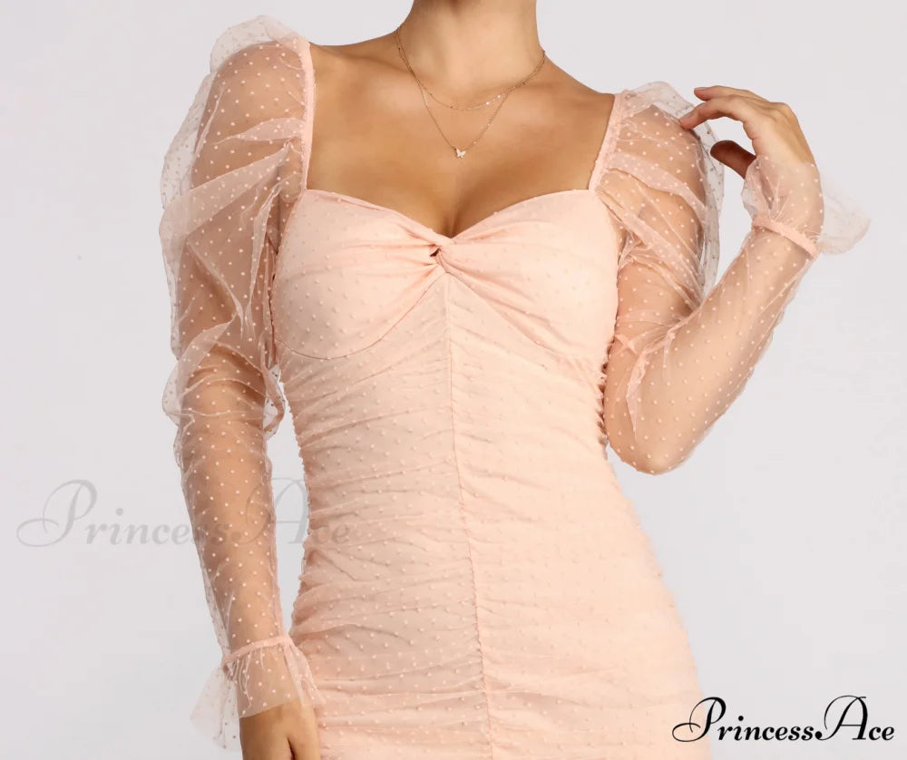 Everyone’s Sweetheart Puff Charming Sleeve Mini Dress