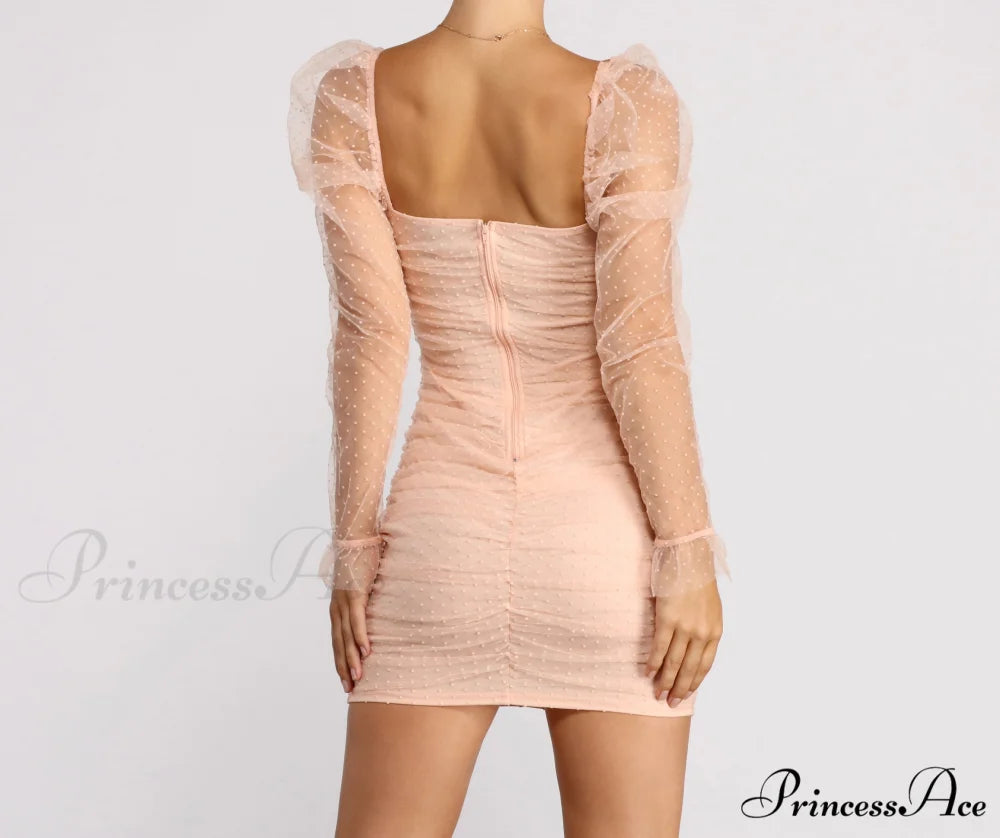 Everyone’s Sweetheart Puff Charming Sleeve Mini Dress