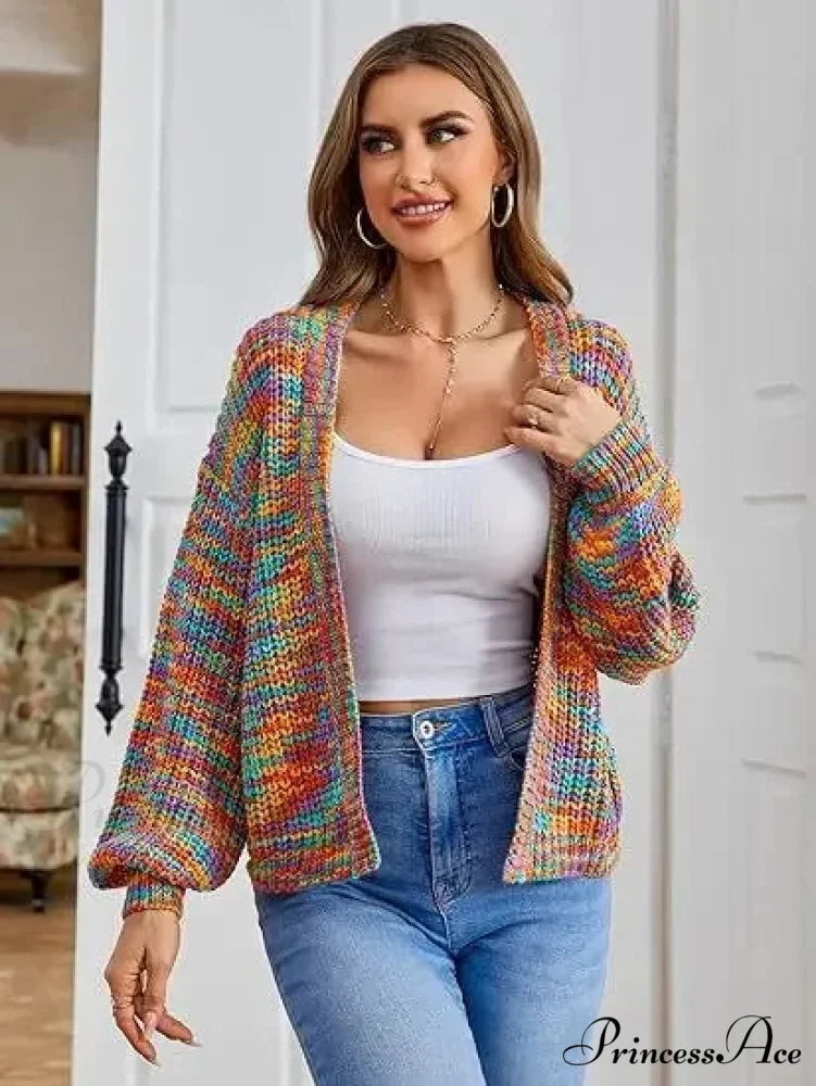 Excitement Cutting Inactive Breeze Knit Cardigan Flower color2 / S cardiagn-250126