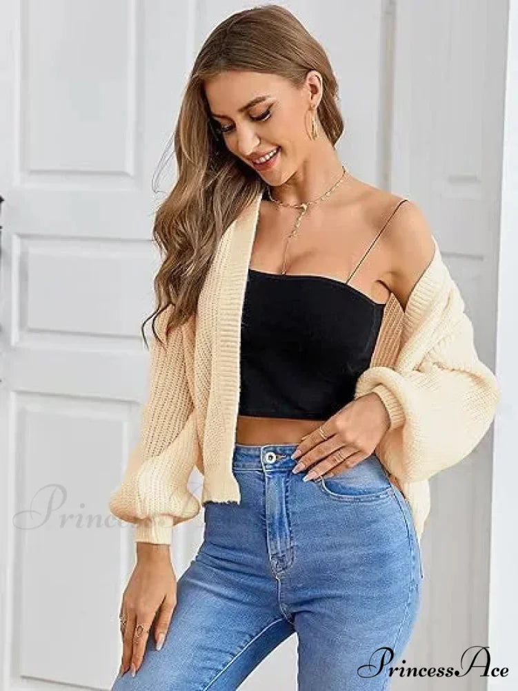 Excitement Cutting Inactive Breeze Knit Cardigan Light yellow / S cardiagn-250126