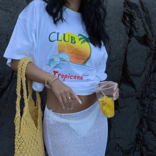 Exotic Shore Summertime Vsco Shirt WHITE / S t-shirt-250223