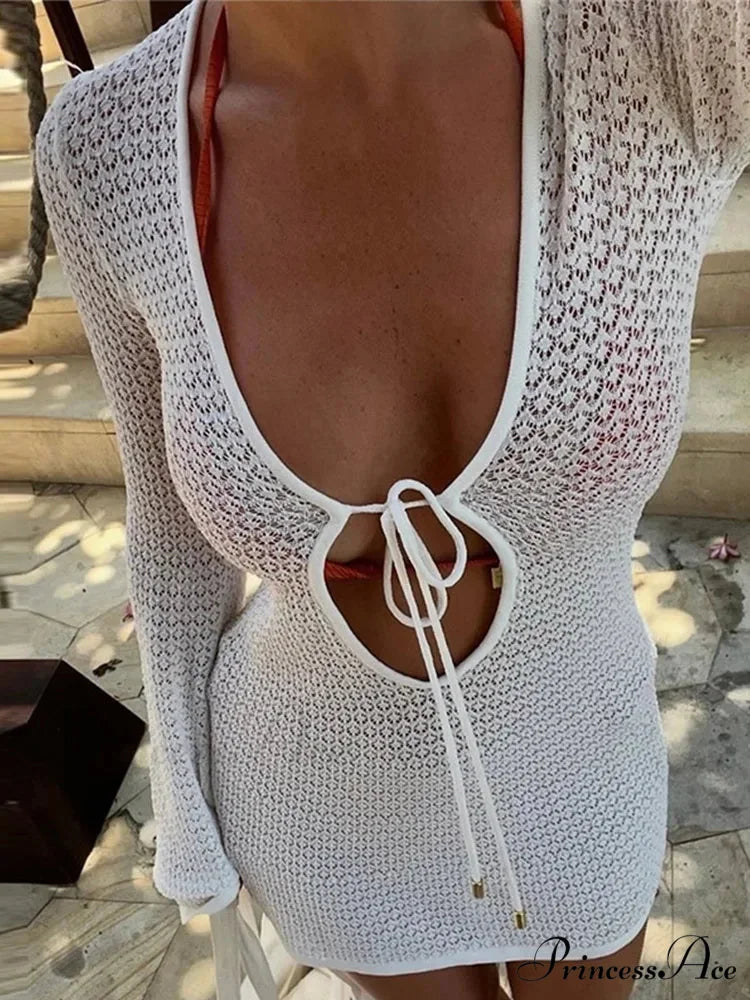 Extended Flare-Sleeve Lace Mini Dress minidress-250223