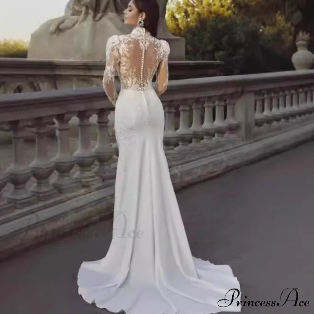 Extended Sleeve French Royalty Wedding Gown weddingdress-250223