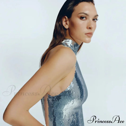 Extended-Sleeve Sparkling Split Maxi Prom Dress promdress-250223