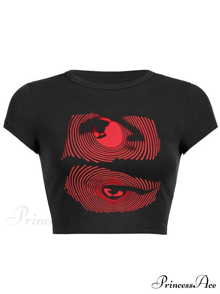 Eye Look Graphic Trendy Crop Tank Top