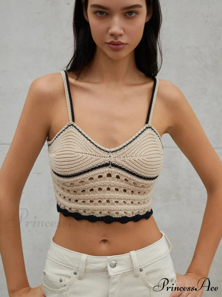 Eyelet Crop Graceful Sweater Vest