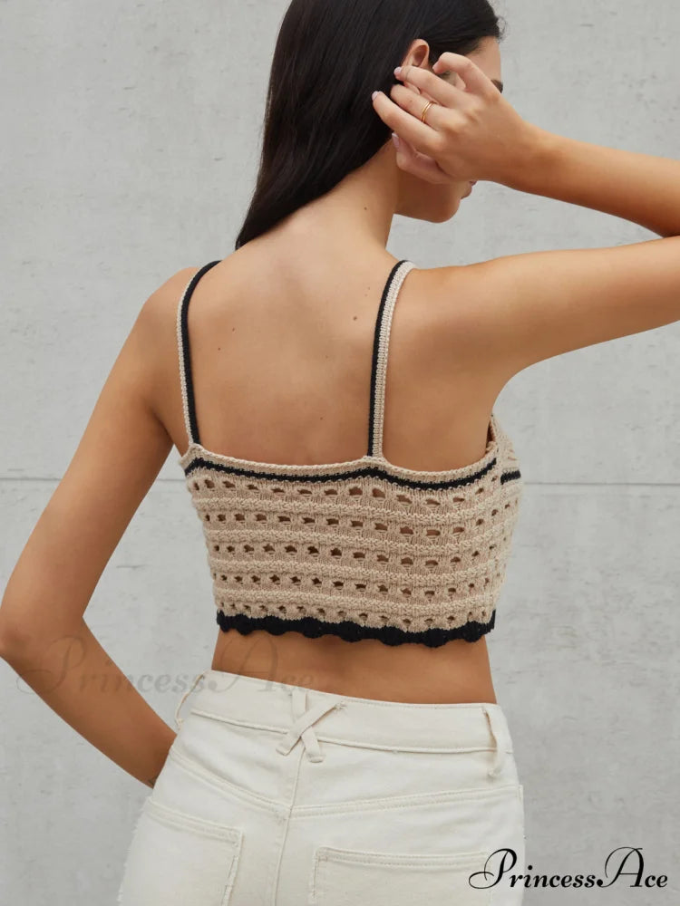 Eyelet Crop Graceful Sweater Vest