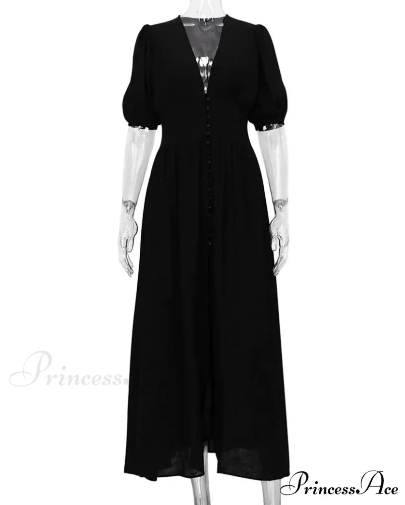 EZMA Elegant MIDI DRESS Black / L