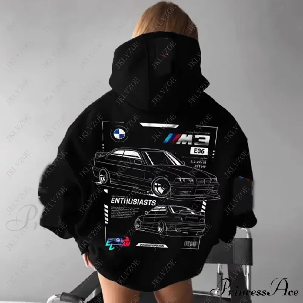 F1 Racing Large Hoodie black / S hoodies-241228