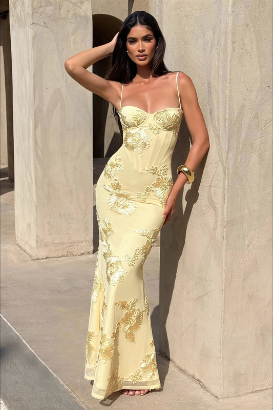 Floral Backless Tie Cami Maxi Dress