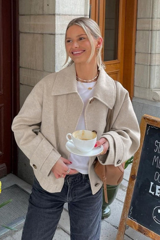 Simple Khaki Wool Jacket