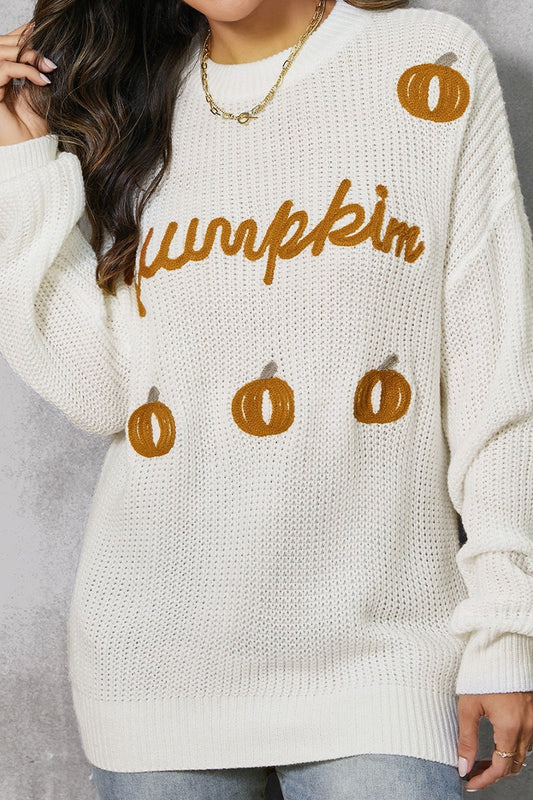 Pumpkin Graphic Knit Sweater
