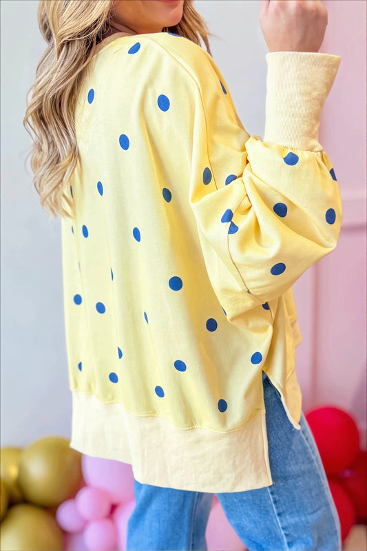 Polka Dot Oversized Crewneck Sweatshirt