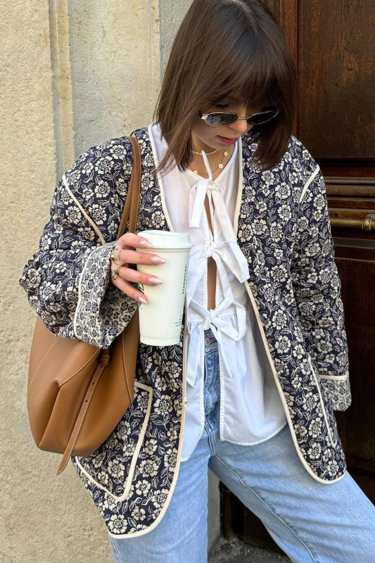 Double Sided Printed Trimmed Padded Coat