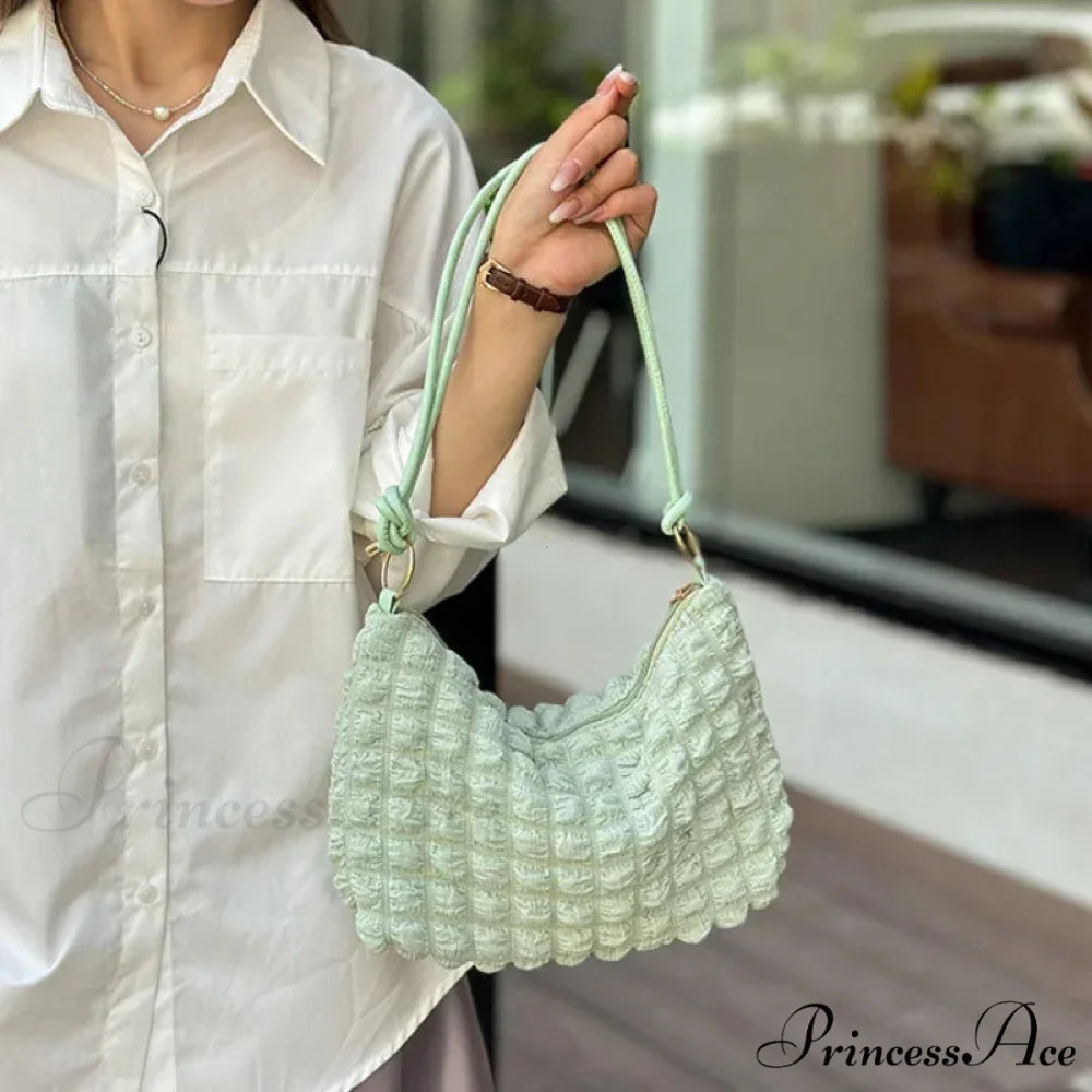 Fabric Folded Shoulder Padded Tote Bag shoulder-250126