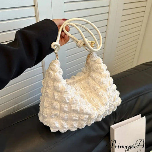 Fabric Folded Shoulder Padded Tote Bag shoulder-250126