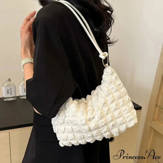 Fabric Folded Shoulder Padded Tote Bag shoulder-250126