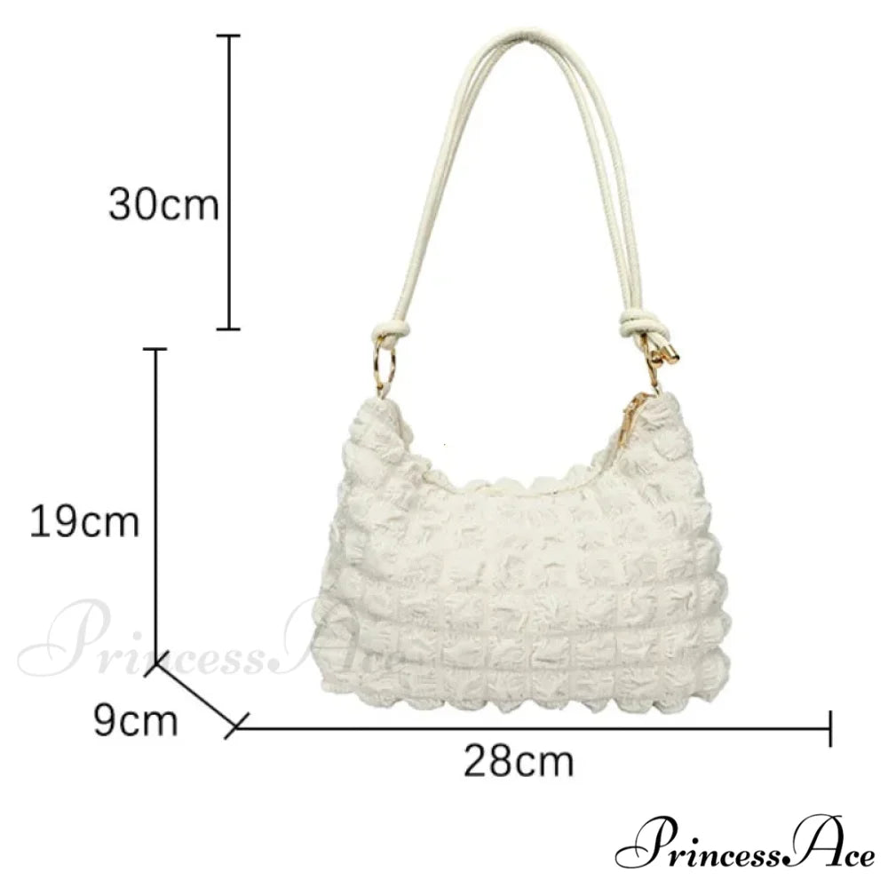 Fabric Folded Shoulder Padded Tote Bag shoulder-250126