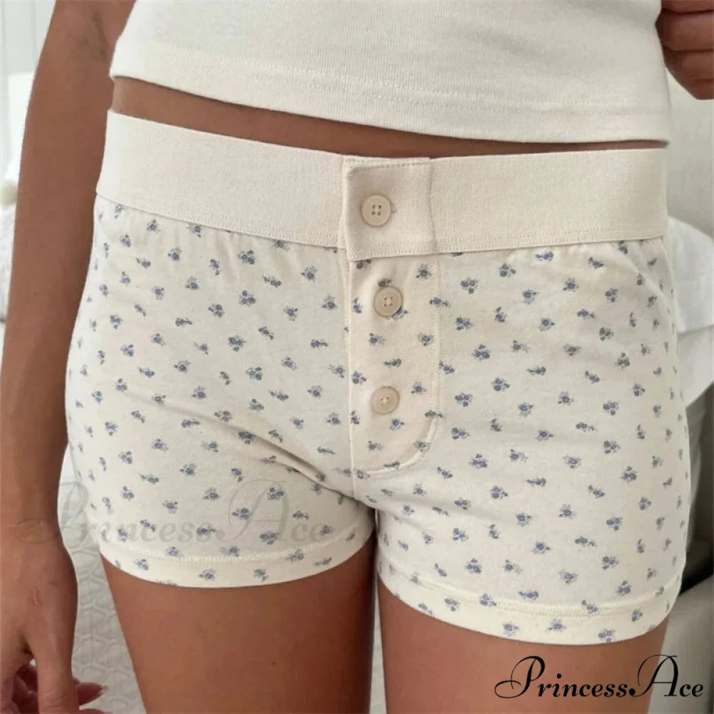Fabric Pattern Button Sweatshort SKY BLUE / S short-250223