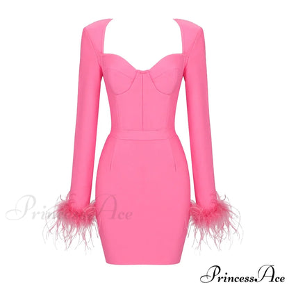 FAINA MINI Stylish DRESS PINK Pink / XS