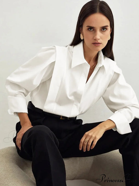 Fair And Square Trendy Button Down Shirt White / XS