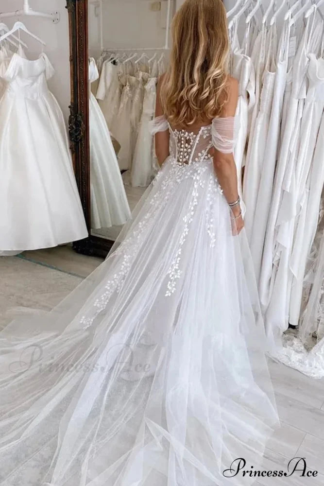 Fairytale Romance Graceful Off-the-Shoulder Wedding Dress