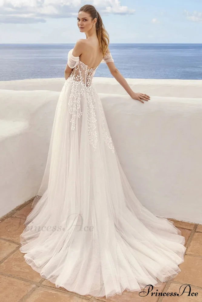 Fairytale Romance Graceful Off-the-Shoulder Wedding Dress