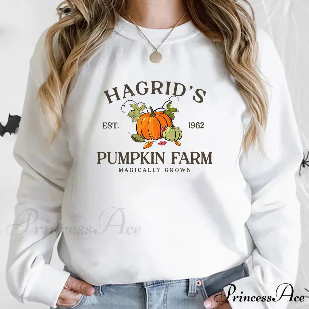 Fall Festive Pumpkin Cozy Warm Hoodie WHITE / S Sweatshirts & Hoodies-L