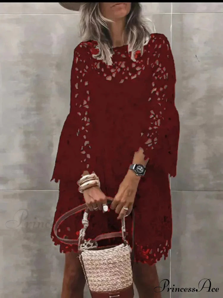 Fall Monochrome Lace Hollow Botanical Informal Botanical Dress oldfloraldress-250126