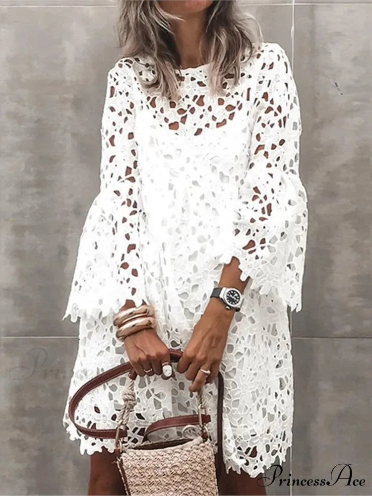 Fall Monochrome Lace Hollow Botanical Informal Botanical Dress oldfloraldress-250126