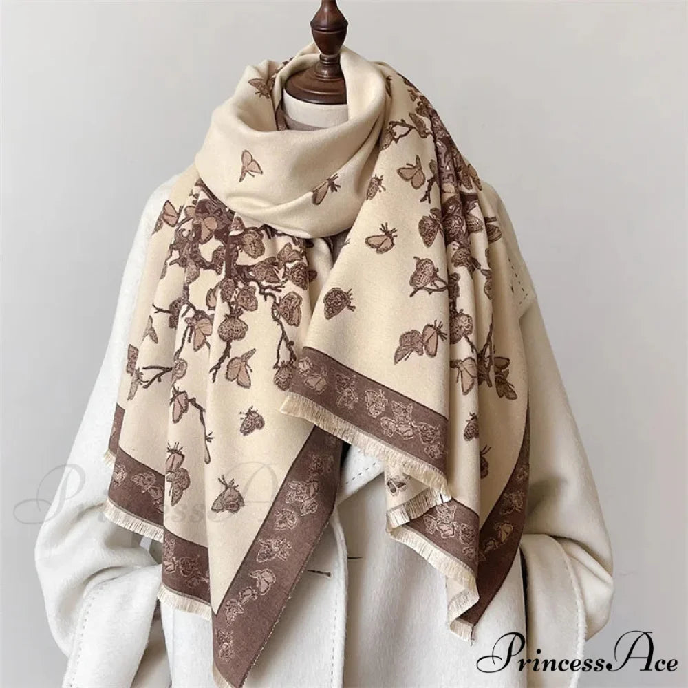 Fall Pashmina Cashmere Scarf white 2 scarf-241228