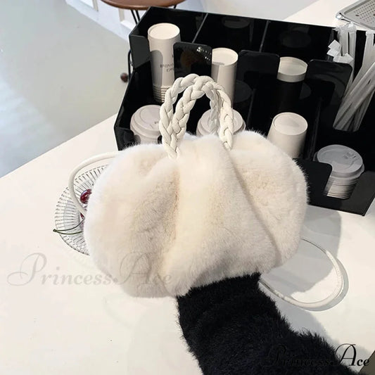 Fall Winter Artificial Fur Folded Stylish Crossbody Shoulder Purse Modified Title: Fall Winter Artificial Fur Folded