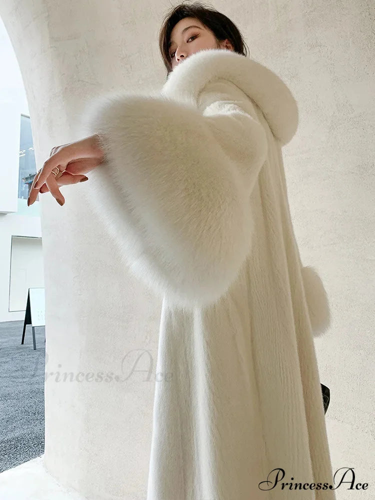 False Fur Fur Collar Baggy Cozy Overcoat overcoats-241228