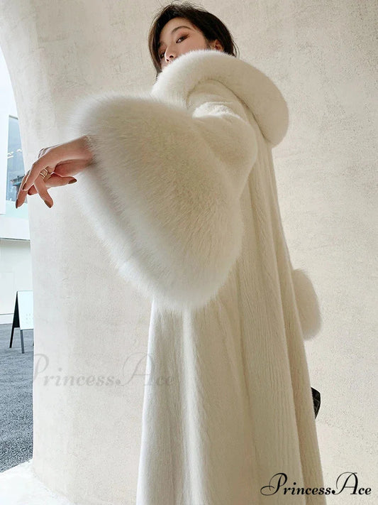 False Fur Fur Collar Baggy Cozy Overcoat overcoats-241228