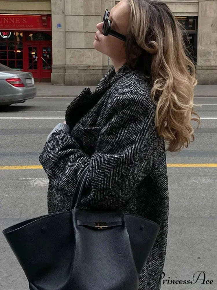 False Fur Lace-Up Patchwork Overcoat overcoats-241228