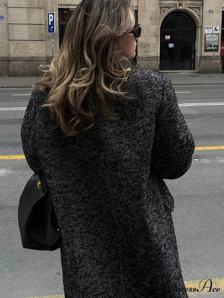 False Fur Lace-Up Patchwork Overcoat overcoats-241228