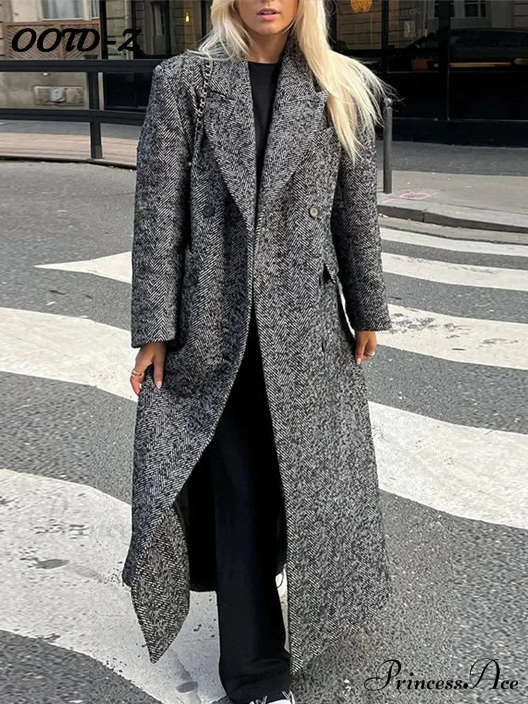 False Fur Lace-Up Patchwork Overcoat overcoats-241228