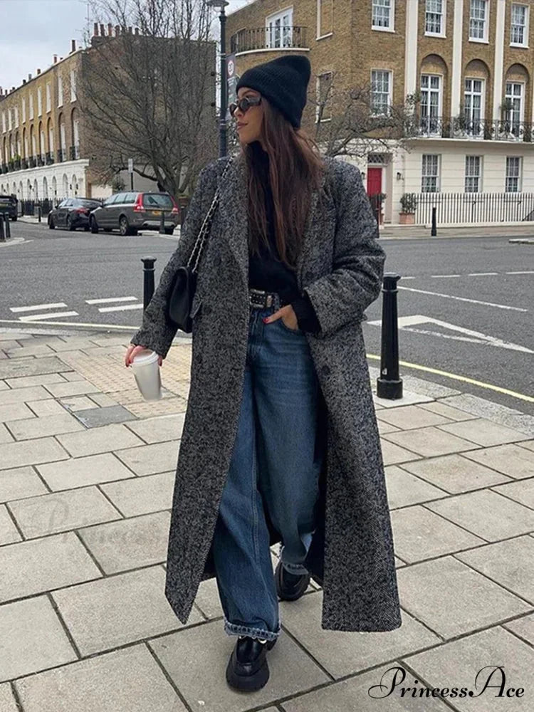 False Fur Lace-Up Patchwork Overcoat overcoats-241228