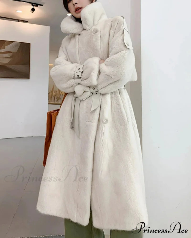 False Mink Fur Dense Winter Overcoat overcoats-241228