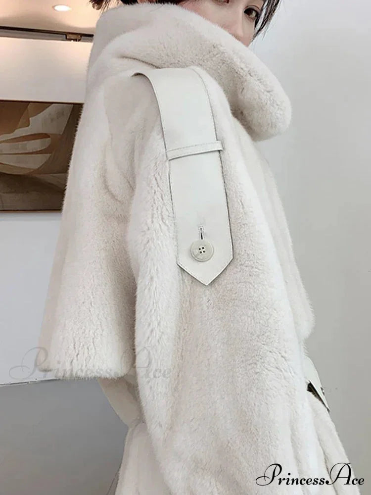 False Mink Fur Dense Winter Overcoat overcoats-241228