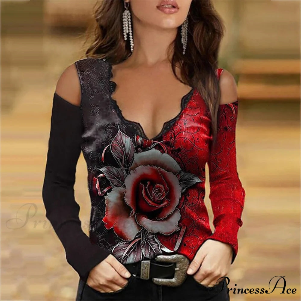 Fashion All-Match Stretch V-neck Slim T-shirt