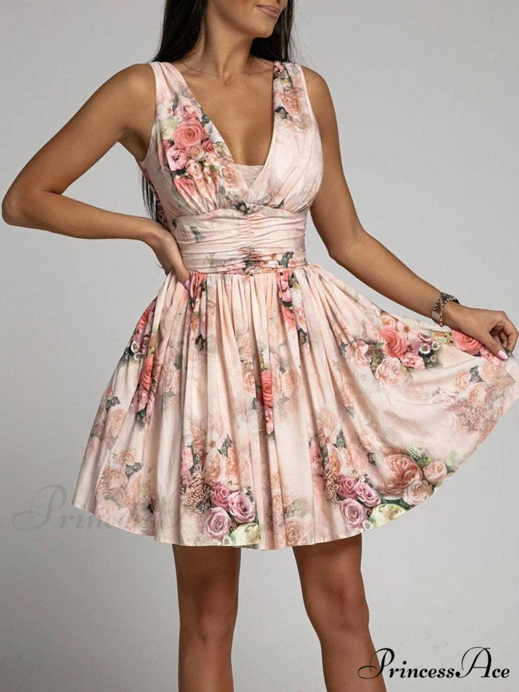 Fashion Backless Lace Trendy Up Waist Party Dress 02 Apricot / S