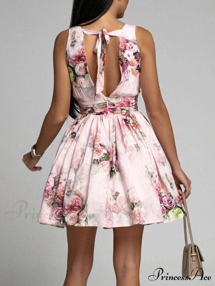 Fashion Backless Lace Trendy Up Waist Party Dress