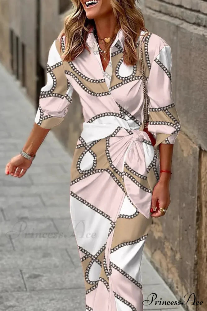Fashion Blouse Patchwork Gown (9 Design colors) Pink / S