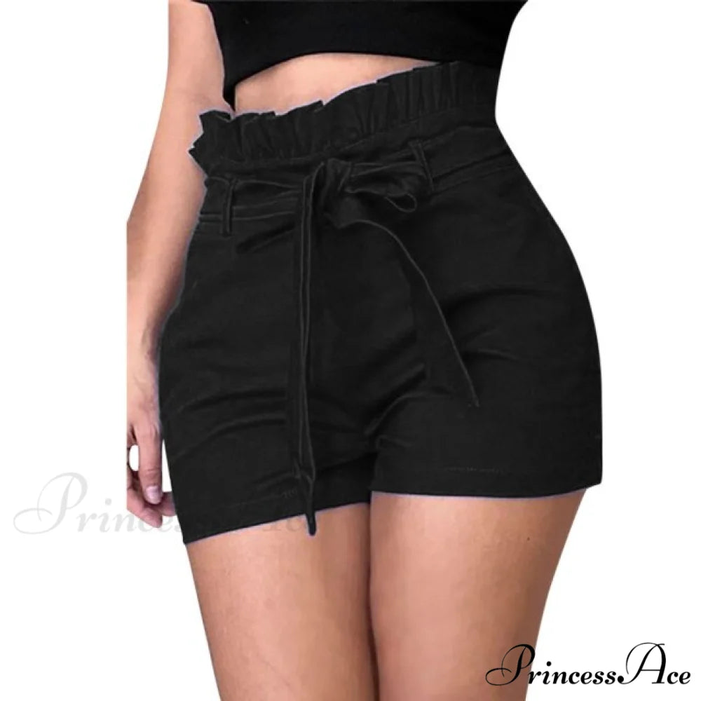 Fashion Casual Cotton Solid Colors Shorts black / L